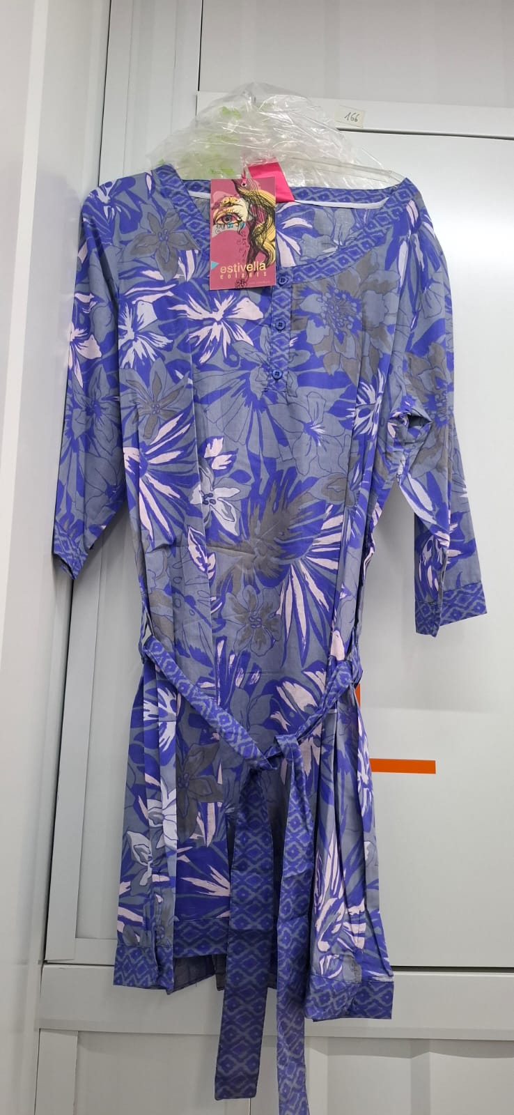 Túnica Floral Lila con Cinturón