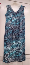 Vestido Largo Étnico Azul Mandala