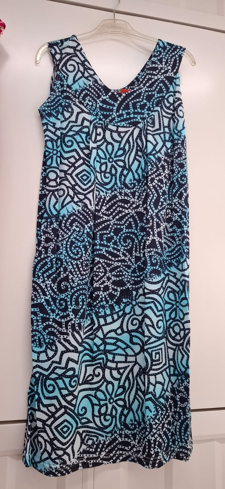 Vestido Largo Étnico Azul Mandala