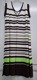Vestido Rayas Blanco Negro Verde